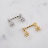 MULTI CZ DANGLE TEDDY BEAR 316L SURGICAL STEEL NIPPLE RING